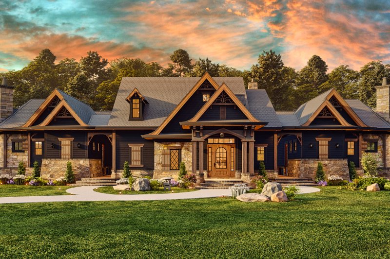 House Design - Exterior - Front Elevation 8 for Craftsman House Plan #54-706 - 4 bed, 4.5 bath