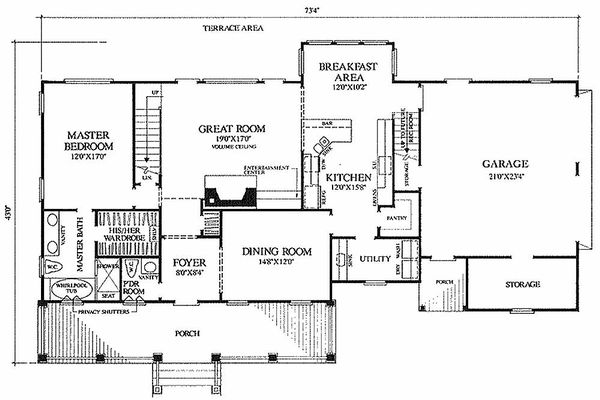 Architectural House Design - Farmhouse Floor Plan - Main Floor Plan #137-122