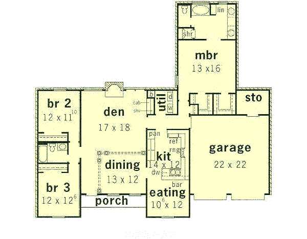 European Floor Plan - Main Floor Plan #16-148