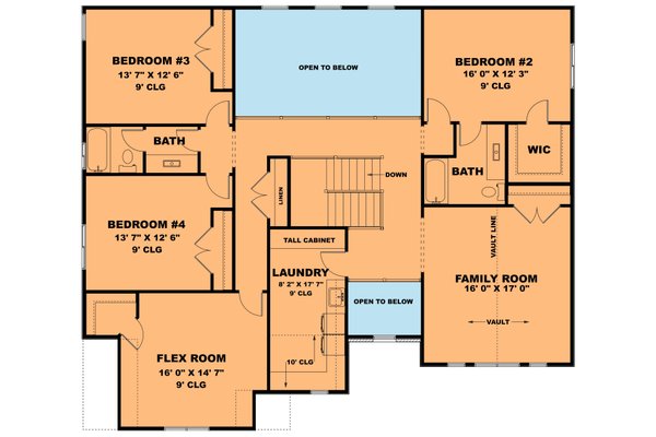 Architectural House Design - Farmhouse Floor Plan - Upper Floor Plan #1111-36
