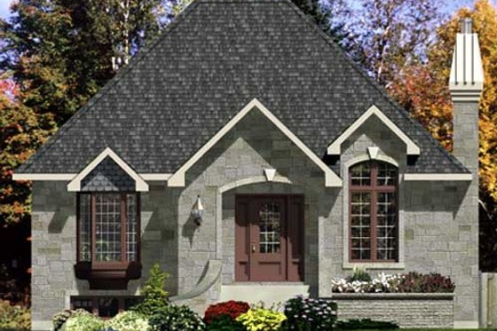 Exterior - Front Elevation for European House Plan #138-306 - 3 bed, 1 bath