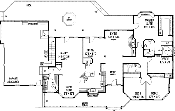House Plan Design - Traditional Floor Plan - Main Floor Plan #60-287