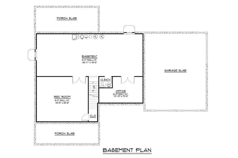 Architectural House Design - Floor Plan - Lower Floor for Farmhouse House Plan #1064-441 - 3 bed, 2 bath