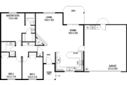 Ranch Style House Plan - 3 Beds 2 Baths 1255 Sq/Ft Plan #60-122 