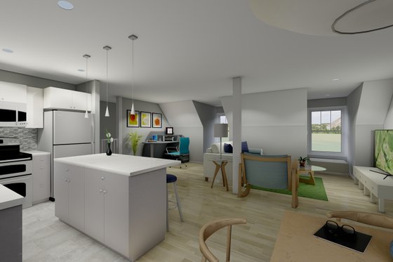 Interior - Family Room for Traditional House Plan #126-162 - 2 bed, 1.5 bath