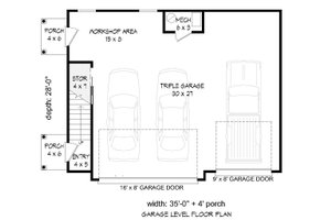 Floor Plan - Main Floor for Country House Plan #932-16 - 1 bed, 1 bath