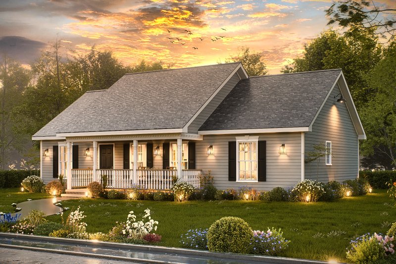 House Blueprint - Exterior - Front Elevation 4 for Traditional House Plan #54-618 - 3 bed, 2 bath