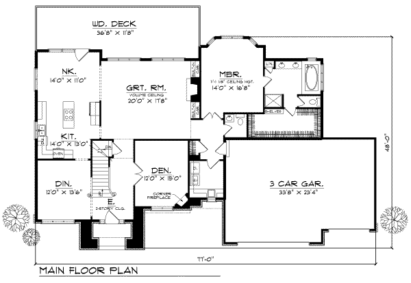 Traditional Floor Plan - Main Floor Plan #70-404