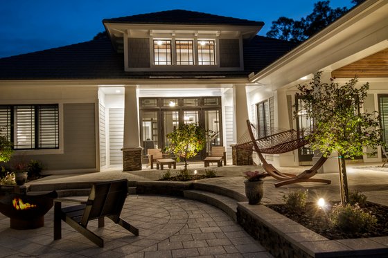 Exterior - Rear Elevation 2 for Bungalow House Plan #930-19 - 3 bed, 3.5 bath