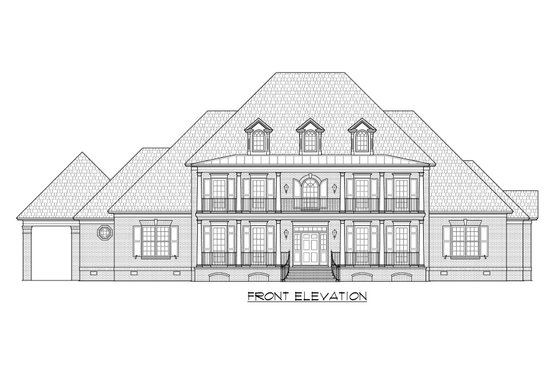 Exterior - Front Elevation 3 for Colonial House Plan #1054-70 - 4 bed, 4.5 bath