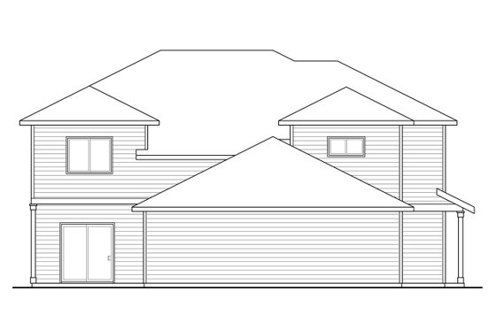 Exterior - Rear Elevation for Country House Plan #124-1077 - 6 bed, 6 bath
