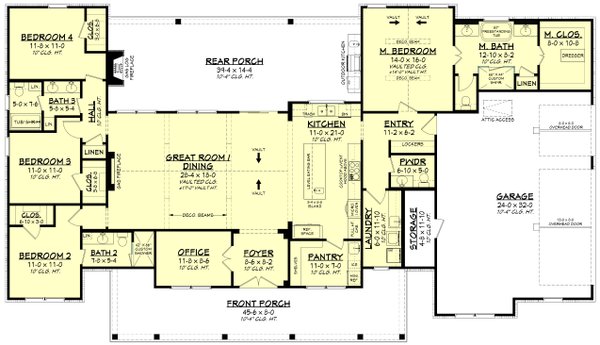 Farmhouse Floor Plan - Main Floor Plan #430-378