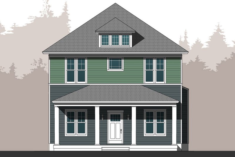 Dream House Plan - Exterior - Front Elevation 3 for Traditional House Plan #461-61 - 4 bed, 2.5 bath
