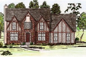 Tudor Exterior - Front Elevation Plan #405-111