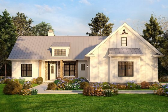 Exterior - Front Elevation 3 for Farmhouse House Plan #54-546 - 3 bed, 2.5 bath