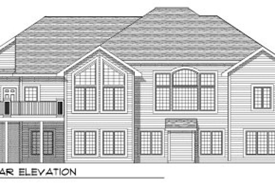 Exterior - Rear Elevation for Traditional House Plan #70-784 - 4 bed, 4.5 bath