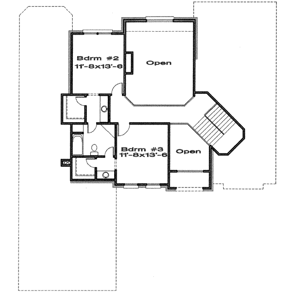 European Floor Plan - Upper Floor Plan #6-184