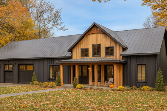 Exterior - Front Elevation for Barndominium House Plan #44-296 - 3 bed, 2 bath