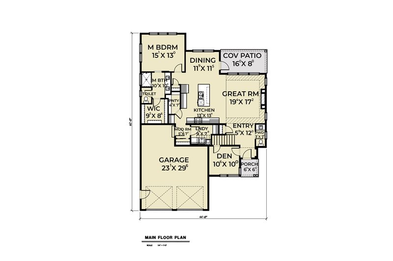 Architectural House Design - Floor Plan - Main Floor for Contemporary House Plan #1070-73 - 3 bed, 2.5 bath