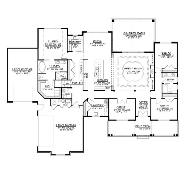 Home Plan - Farmhouse Floor Plan - Main Floor Plan #1064-116