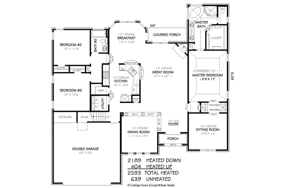 Floor Plan - Main Floor for European House Plan #424-311 - 3 bed, 3 bath