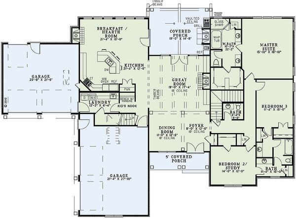 House Plan Design - European Floor Plan - Main Floor Plan #17-2439