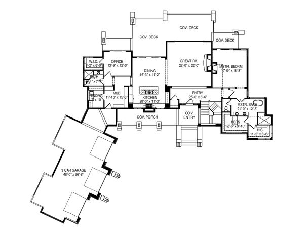 Modern Floor Plan - Main Floor Plan #920-89