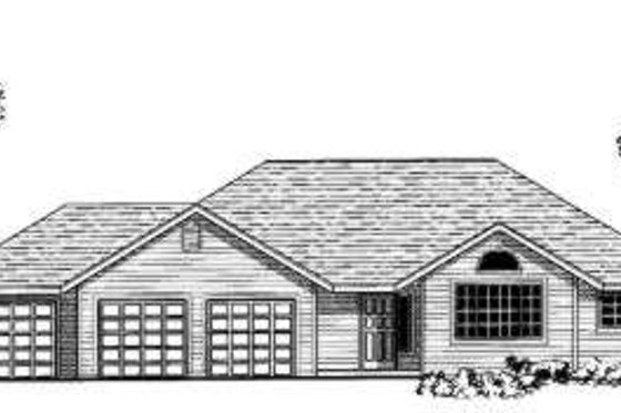 Exterior - Front Elevation for Traditional House Plan #303-310 - 3 bed, 2 bath