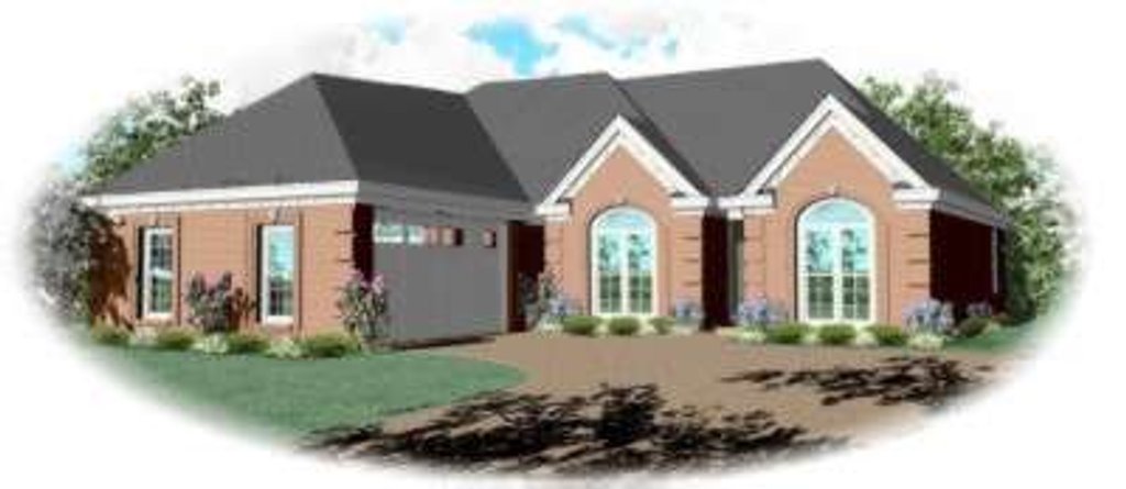 Exterior - Front Elevation 2 for European House Plan #81-815 - 2 bed, 2 bath