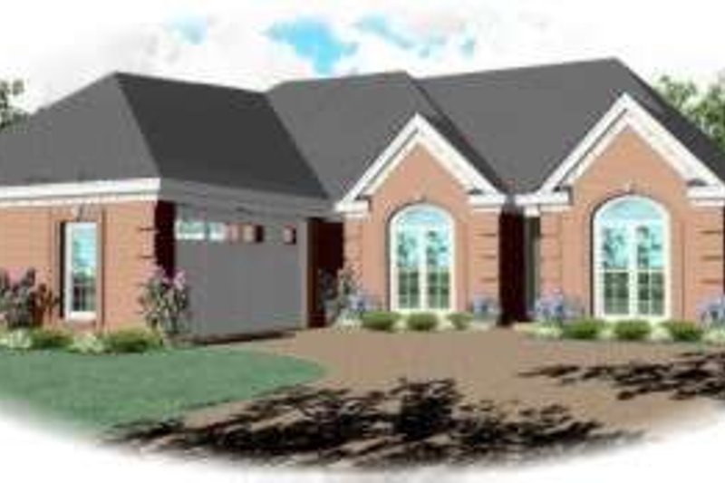 Exterior - Front Elevation 2 for European House Plan #81-815 - 2 bed, 2 bath