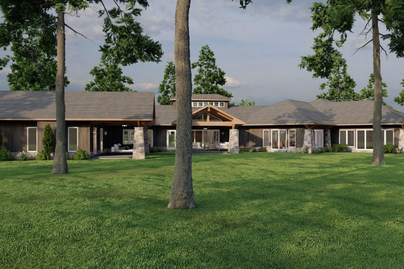 Dream House Plan - Exterior - Rear Elevation for Contemporary House Plan #17-3390 - 4 bed, 3.5 bath