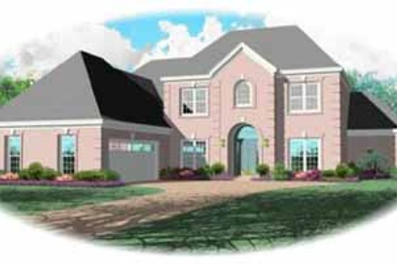 Exterior - Front Elevation for European House Plan #81-336 - 4 bed, 3 bath