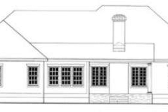 Exterior - Rear Elevation for European House Plan #406-200 - 3 bed, 2 bath