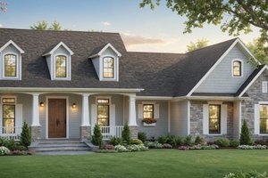 House Blueprint - Country Exterior - Front Elevation Plan #21-563