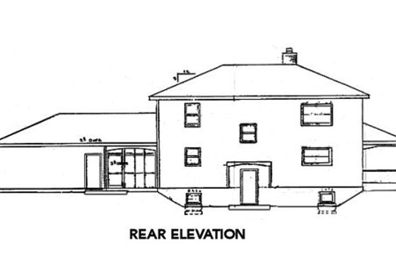 Exterior - Rear Elevation for Country House Plan #312-765 - 4 bed, 2.5 bath