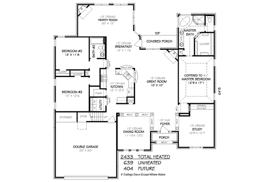 Floor Plan - Main Floor for Traditional House Plan #424-314 - 3 bed, 2 bath
