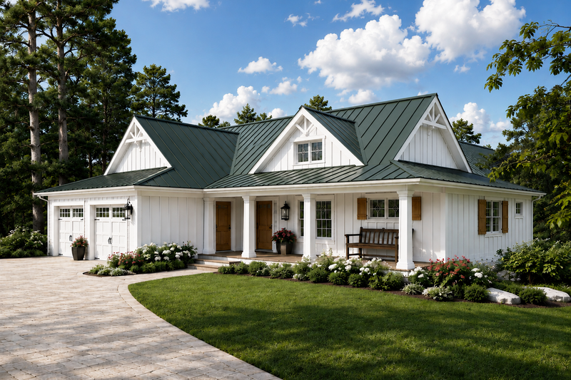 Dream House Plan - Exterior - Front Elevation 4 for Farmhouse House Plan #928-436 - 2 bed, 3.5 bath