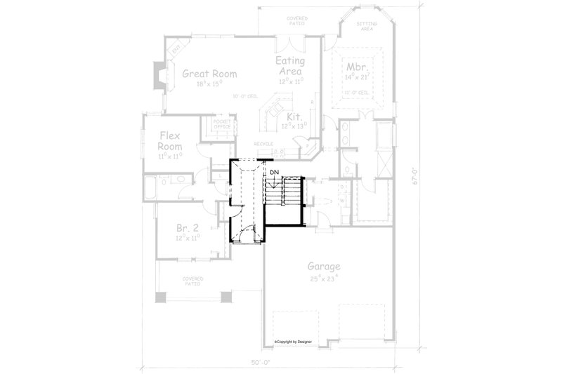 Architectural House Design - Floor Plan - Other Floor for Bungalow House Plan #20-1610 - 3 bed, 2 bath