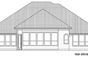 Exterior - Rear Elevation for Mediterranean House Plan #84-529 - 4 bed, 2.5 bath
