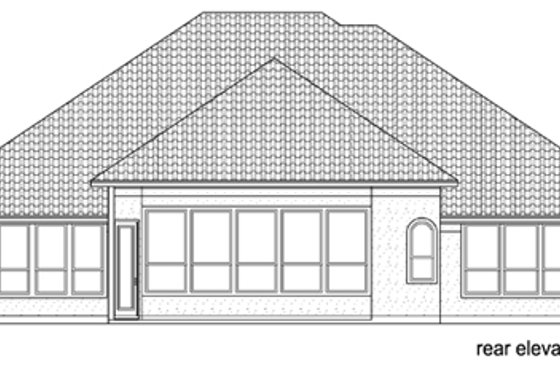 Exterior - Rear Elevation for Mediterranean House Plan #84-529 - 4 bed, 2.5 bath