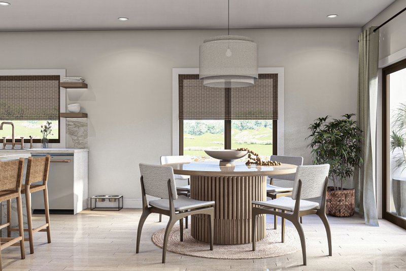 Architectural House Design - Interior - Dining Room for Adobe / Southwestern House Plan #455-503 - 4 bed, 2.5 bath