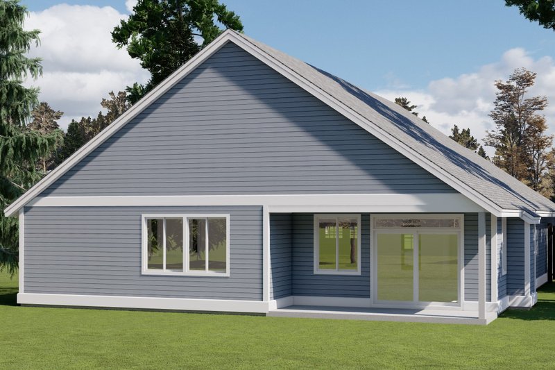 House Design - Exterior - Rear Elevation for Prairie House Plan #53-765 - 4 bed, 2 bath