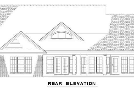 Exterior - Rear Elevation for Traditional House Plan #17-1175 - 3 bed, 2 bath