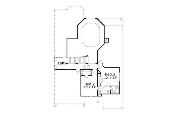 Floor Plan - Upper Floor for European House Plan #411-670 - 3 bed, 2.5 bath