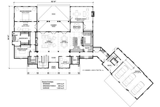 Floor Plan - Main Floor for Country House Plan #928-307 - 4 bed, 4 bath