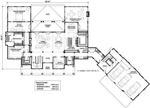 Architectural House Design - Country Floor Plan - Main Floor Plan #928-307