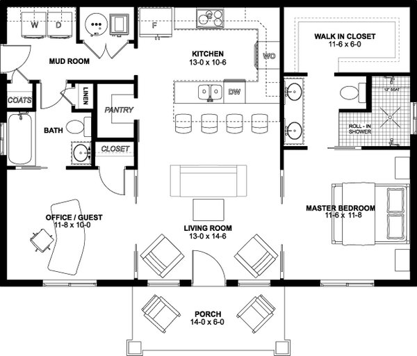 House Plan Design - Farmhouse Floor Plan - Main Floor Plan #126-236