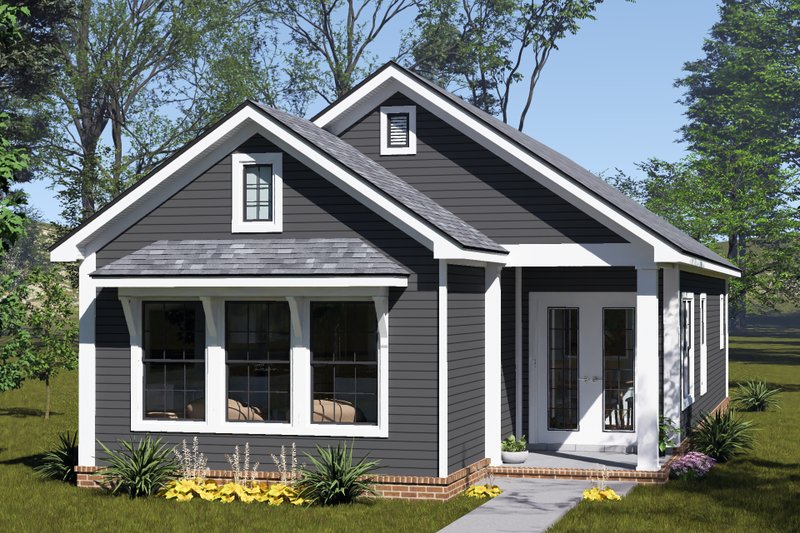Home Plan - Exterior - Front Elevation 2 for Cottage House Plan #513-2441 - 2 bed, 2 bath