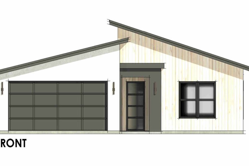 House Blueprint - Exterior - Front Elevation 5 for Modern House Plan #1096-189 - 3 bed, 2 bath