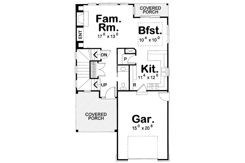 Dream House Plan - Floor Plan - Main Floor for Bungalow House Plan #20-1739 - 3 bed, 3 bath